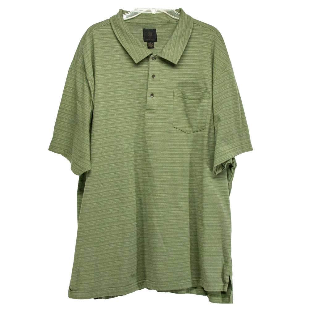 Men's Big & Tall Polo Shirt FX FUSION 3XL Tall Green Short Sleeve Cotton Blend